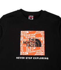 The North Face Youth Box Crew Crewneck Sweatshirt Black Boy