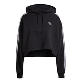 Adidas Women's Cropped 3-Stripes Black Sweatshirt