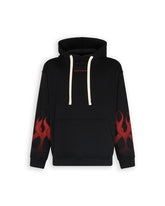 Vos Black Sweatshirt With Red Flames