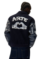 Arte Antwerp Graffiti Varsity Jacket Navy