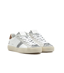 D.A.T.E. Hill Low Donna Shiny White Leopard