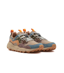 Flower Mountain Yamano 3 Suede Nylon Petrol Gray Light Papaya Women
