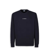 CP Company Logo Blue Man Round Neck Sweatshirt