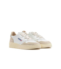 Autry Medalist Low Leather Suede White Green Women