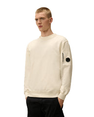 CP Company Light Fleece Sweatshirts-Crew Neck White Men
