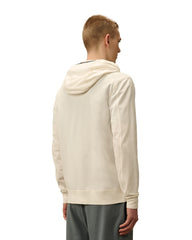 CP Company Light Fleece Full Zip Sweatshirts Hooded Open White Men