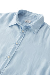 Woolrich Pure Linen Garment Dyed Shirt in Light Blue
