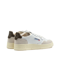 Autry Medalist Low Pelle Suede Bianca Marrone Uomo