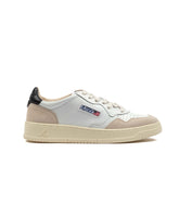 Autry Medalist Low Pelle E Suede Bianca Nera Uomo