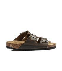 Birkenstock Arizona Sfb Faded Khaki Oiled Leather Suola Morbida Narrow Fit