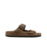 Birkenstock Arizona Sfb Dark Tea Suede Leather Suola Morbida Narrow Fit