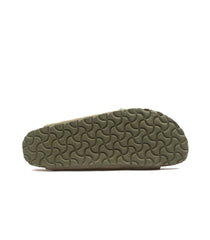 Birkenstock Arizona Faded Khaki Suede Leather Suola Morbida Narrow Fit