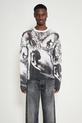 Stockholm Surfboard Club Printed Knitted Sweater Collage Print