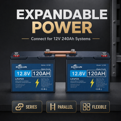 ⚡ KUNLUN 12V 120Ah LiFePO4 Battery | Reliable Deep Cycle Power