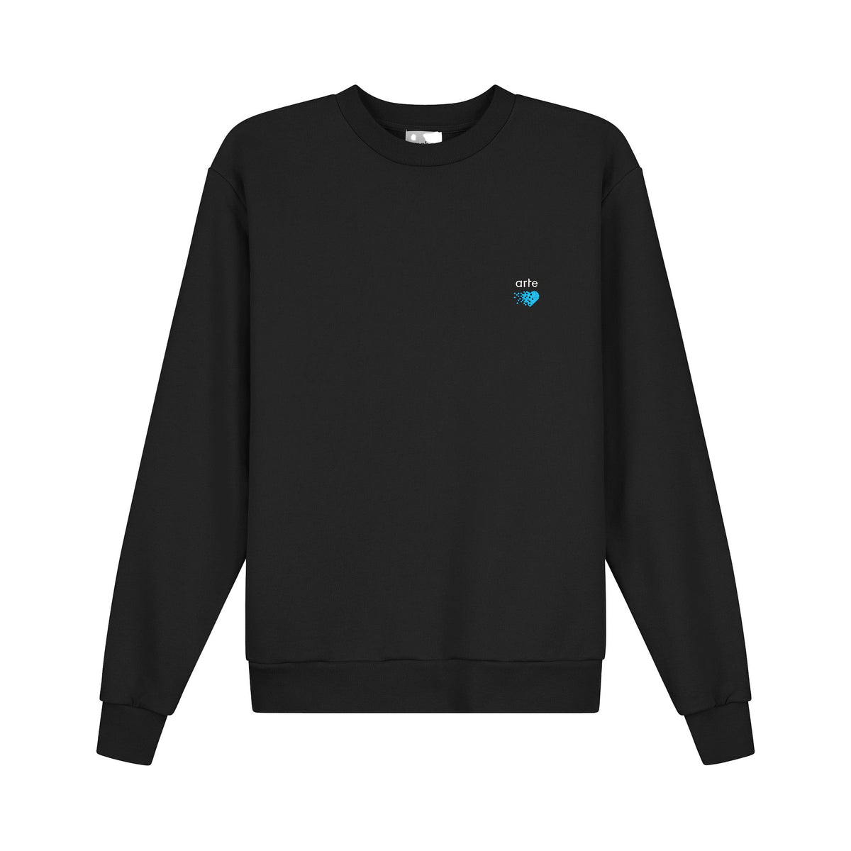 Antwerp Cohen Pixel Heart Art Crewneck Sweatshirt Black