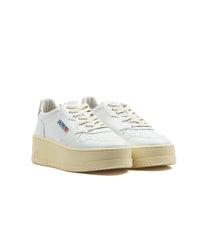 Autry Medalist Platform Low White Pink