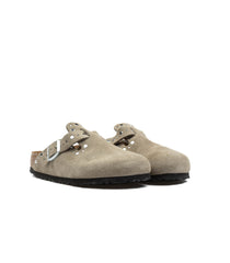 Birkenstock Boston Rivet Taupe Suede Leather