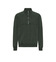 Colorful Stabdard Felpa Zip A 3/4 Cotone Organico Verde Foresta