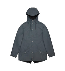 Rains Waterproof Jacket with Buttons in Grey