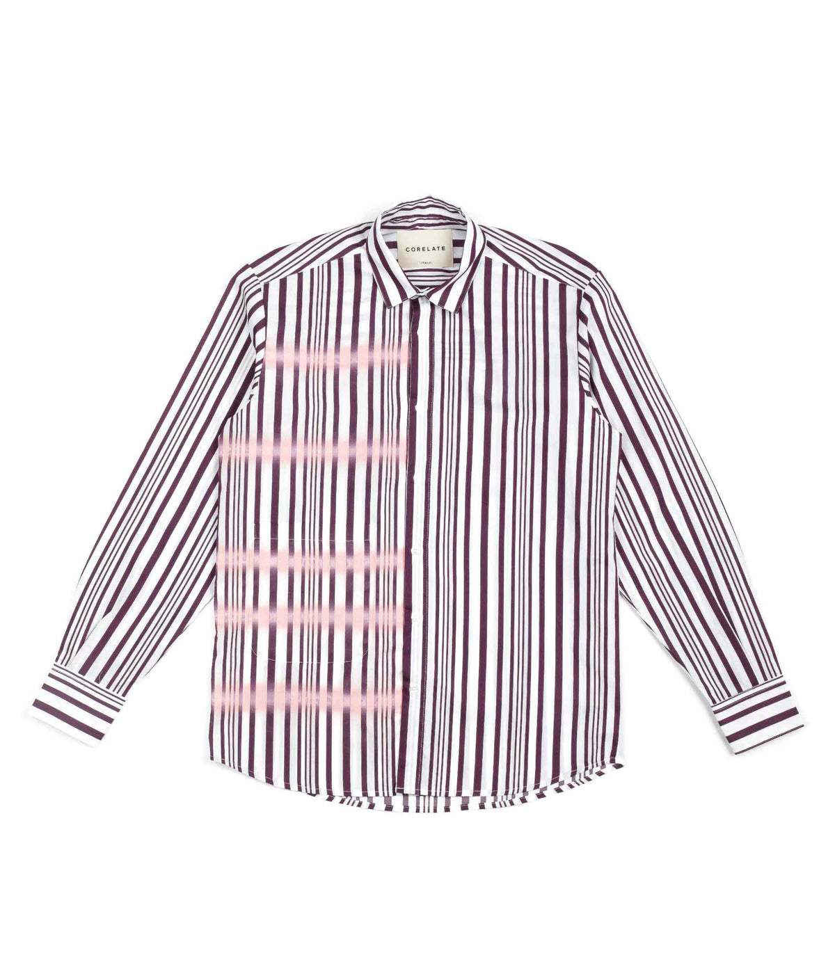 Core Late Bordeaux Over Striped Spray Shirt