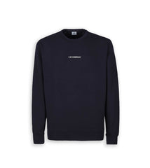 CP Company Logo Blue Man Round Neck Sweatshirt