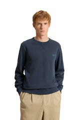 Crewneck Sweatshirt in Pure Lightweight Cotton, Blue