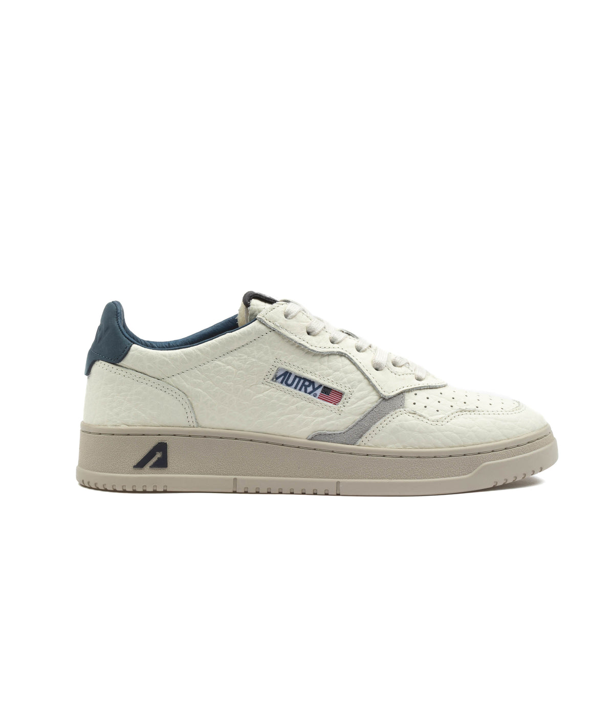 Autry Medalist Low Nabuk Elephant Loden Bianco Blu