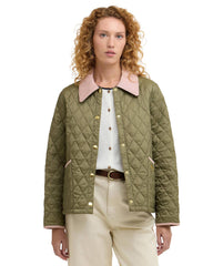 Barbour Icons Cropped Liddesdale Quilted Jacket Verde Donna