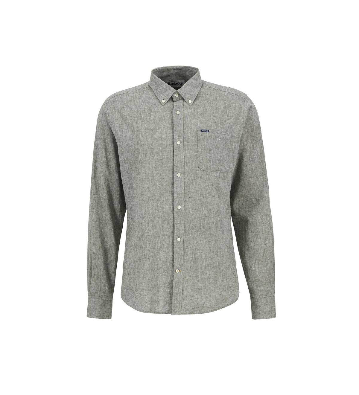 Camicia Barbour  Lino Botton Down Oliva Uomo