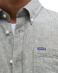Camicia Barbour  Lino Botton Down Oliva Uomo
