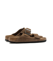 Birkenstock Arizona Sfb Dark Tea Suede Leather Suola Morbida Narrow Fit