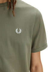 Fred Perry Ringer T-Shirt Verde Militare Uomo