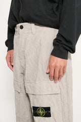 Stone Island Wrinkled Corduroy 500-TC Cargo Trousers Pearl Grey