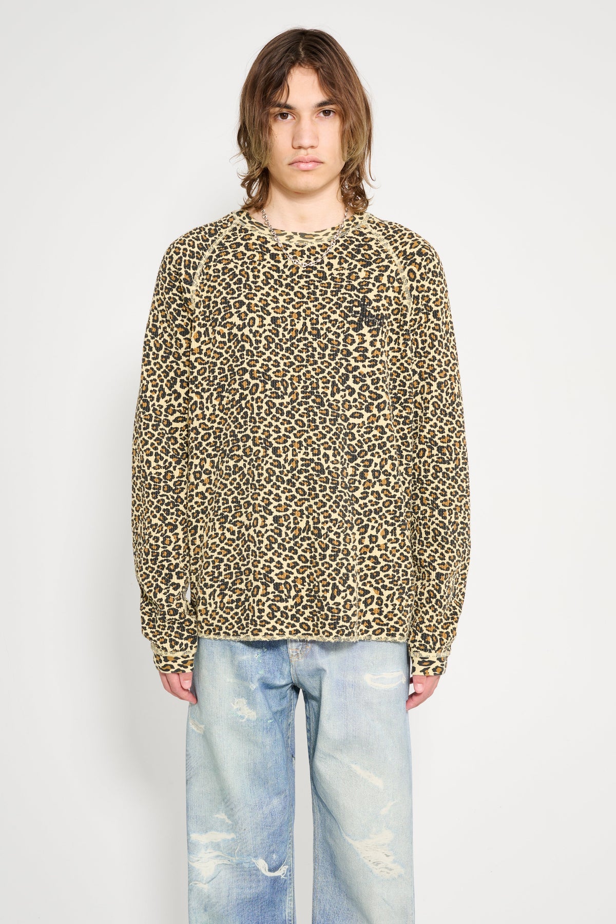 Stüssy Raglan Thermal Basic Stock Leopard