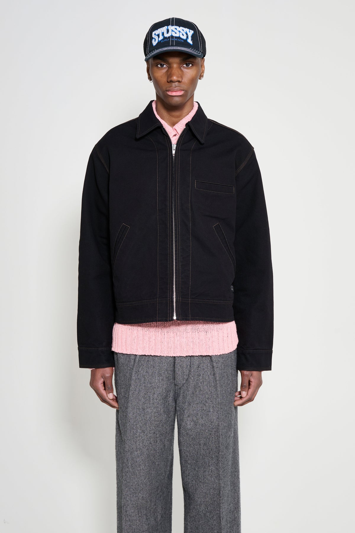 Stüssy Work Jacket Collared Black