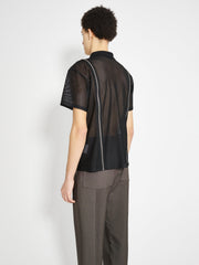 Olly Shinder Zip Polo Black Mesh